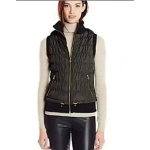 Calvin Klein black Quilted Puffer Front Zip Fully Lined Vest Women’s Size Large‎